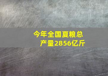 今年全国夏粮总产量2856亿斤