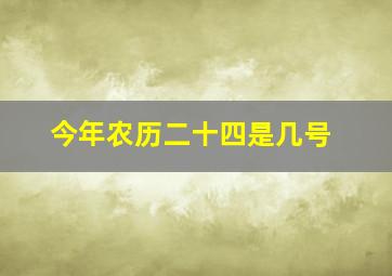 今年农历二十四是几号