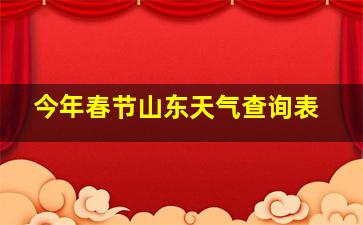 今年春节山东天气查询表