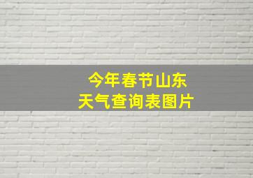 今年春节山东天气查询表图片