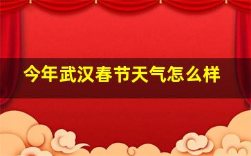 今年武汉春节天气怎么样