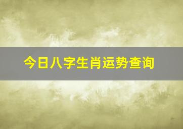 今日八字生肖运势查询