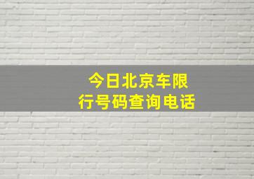 今日北京车限行号码查询电话