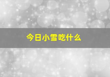 今日小雪吃什么