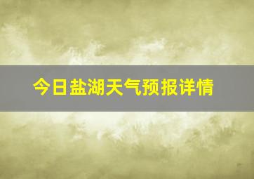 今日盐湖天气预报详情