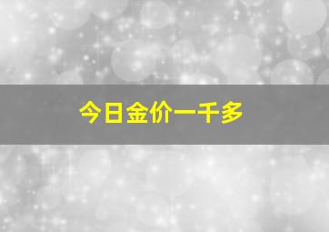 今日金价一千多