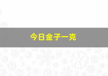 今日金子一克