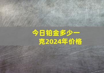 今日铂金多少一克2024年价格