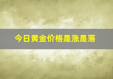 今日黄金价格是涨是落