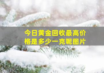 今日黄金回收最高价格是多少一克呢图片