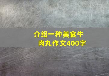 介绍一种美食牛肉丸作文400字