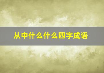 从中什么什么四字成语