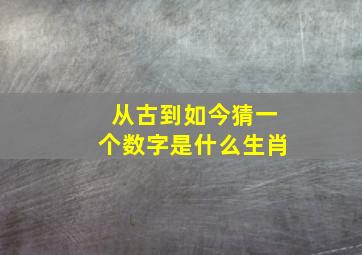 从古到如今猜一个数字是什么生肖