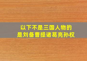 以下不是三国人物的是刘备曹操诸葛亮孙权