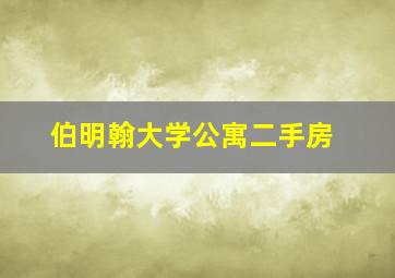 伯明翰大学公寓二手房