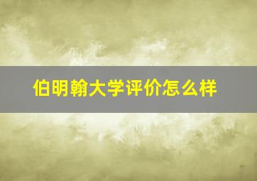 伯明翰大学评价怎么样