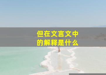 但在文言文中的解释是什么