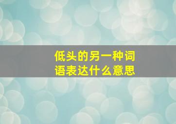 低头的另一种词语表达什么意思