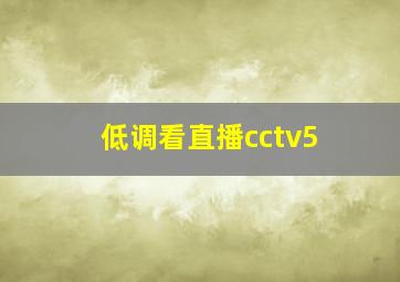 低调看直播cctv5