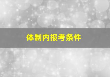 体制内报考条件