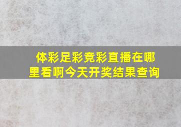 体彩足彩竞彩直播在哪里看啊今天开奖结果查询