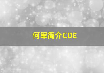 何军简介CDE