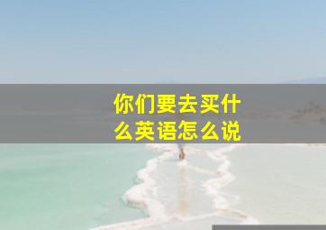 你们要去买什么英语怎么说