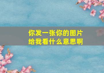 你发一张你的图片给我看什么意思啊