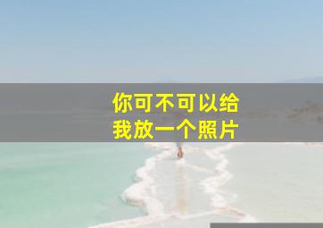 你可不可以给我放一个照片