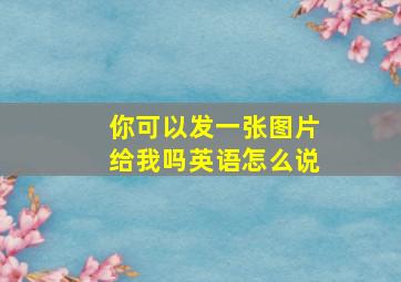 你可以发一张图片给我吗英语怎么说