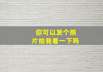 你可以发个照片给我看一下吗