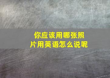 你应该用哪张照片用英语怎么说呢