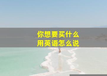 你想要买什么用英语怎么说