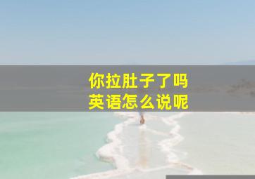 你拉肚子了吗英语怎么说呢