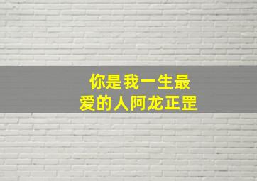 你是我一生最爱的人阿龙正罡