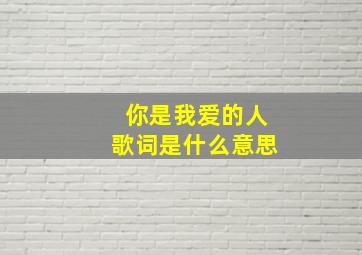 你是我爱的人歌词是什么意思