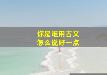 你是谁用古文怎么说好一点