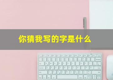 你猜我写的字是什么