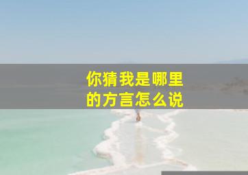 你猜我是哪里的方言怎么说