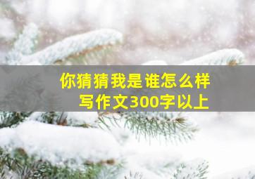 你猜猜我是谁怎么样写作文300字以上