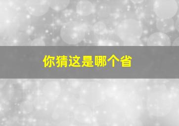 你猜这是哪个省