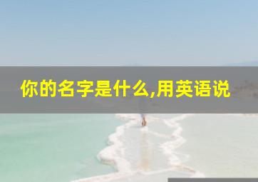 你的名字是什么,用英语说