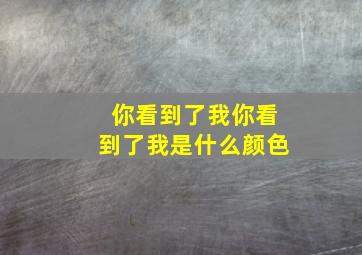 你看到了我你看到了我是什么颜色