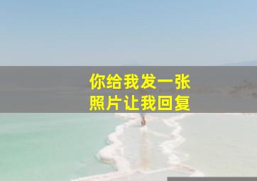 你给我发一张照片让我回复