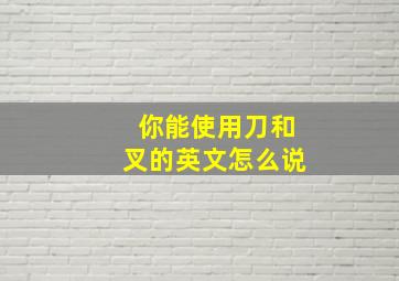 你能使用刀和叉的英文怎么说