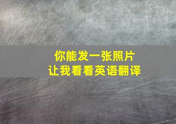 你能发一张照片让我看看英语翻译