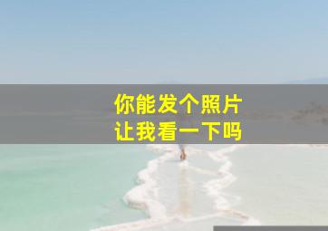 你能发个照片让我看一下吗