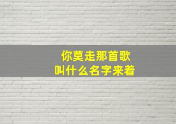 你莫走那首歌叫什么名字来着