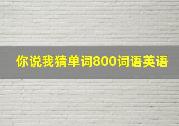 你说我猜单词800词语英语