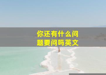 你还有什么问题要问吗英文